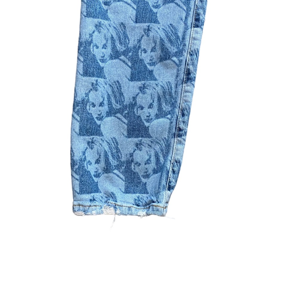 GUESS x Pleasures Drew Barrymore Denim Size 30 Printed 90s Inspired Jeans - Picture 13 of 15